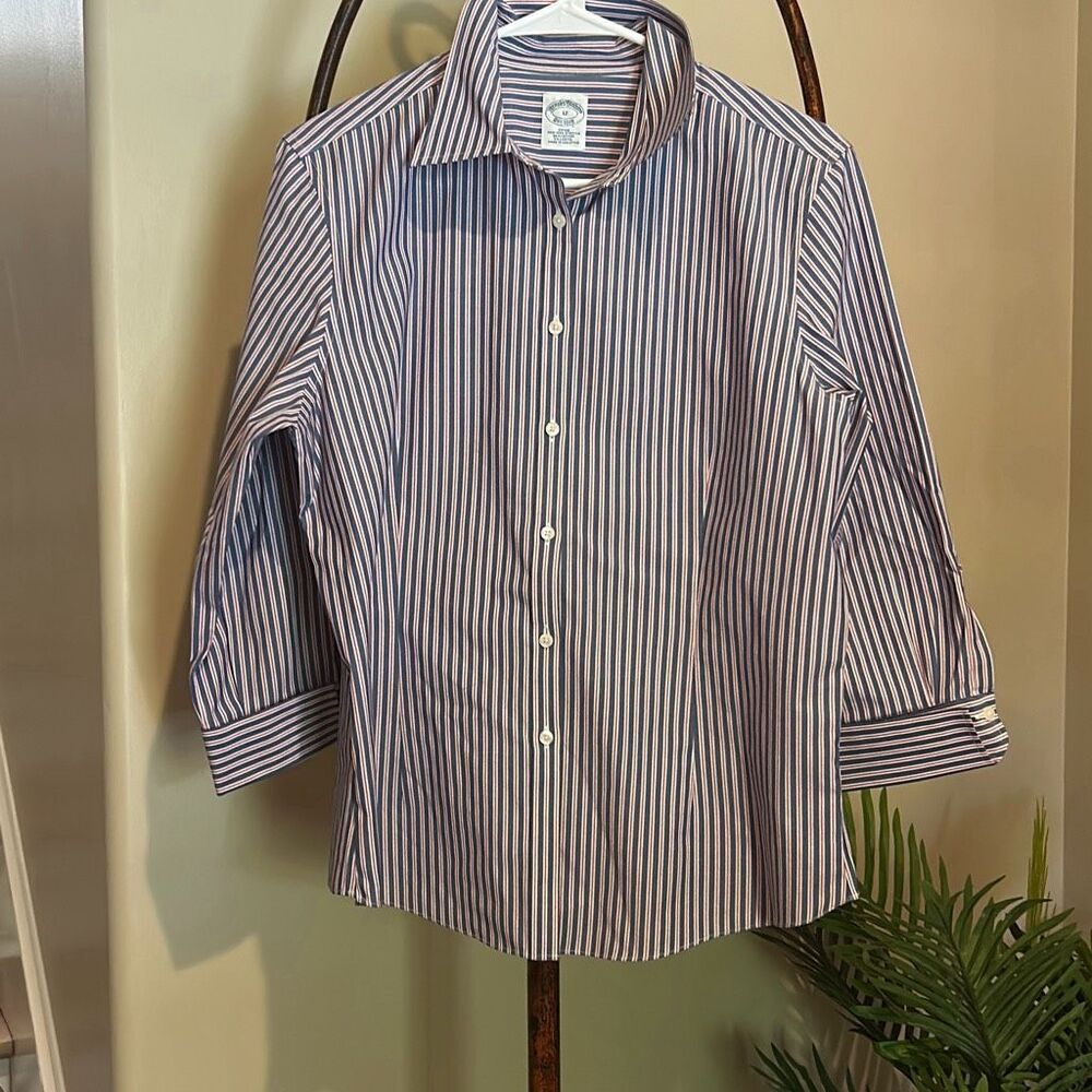 BROOKS BROTHERS No Iron Patriotic Blouse NWOT